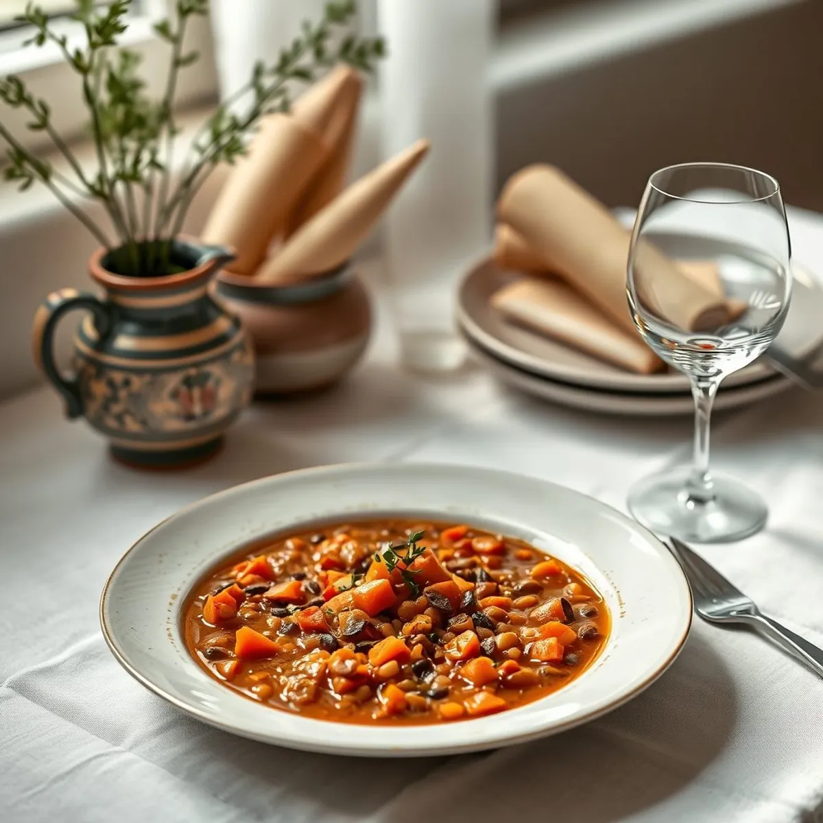 AI-generated photo Red lentil chorba. AI-generated photo.