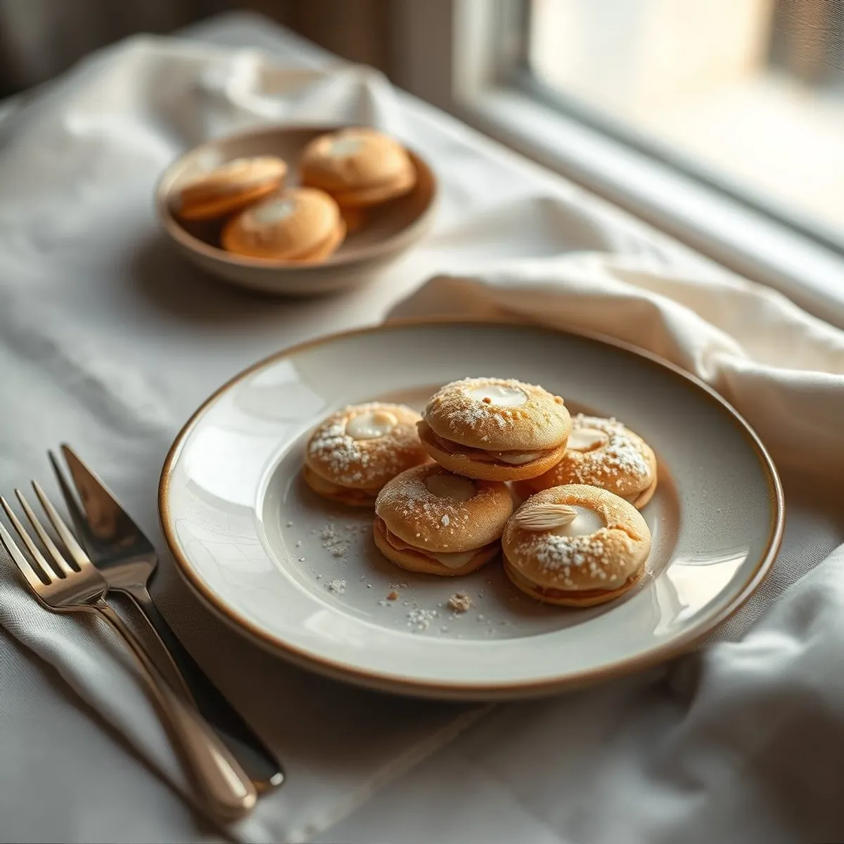 AI-generated photo Almond cookies. AI-generated photo.