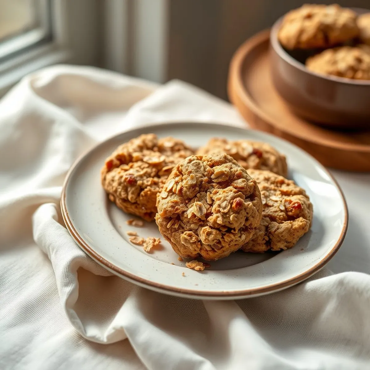 AI-generated photo Anzac biscuits. AI-generated photo.