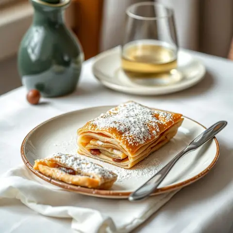 Apple strudel. AI-generated photo.