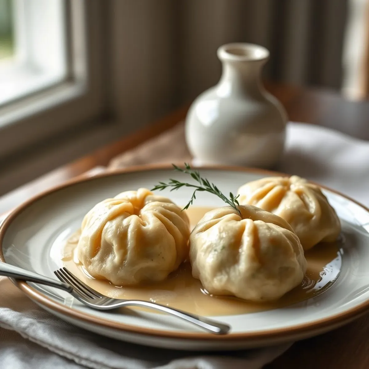 AI-generated photo Bread dumplings. AI-generated photo.