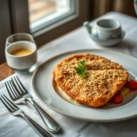 Wiener schnitzel. AI-generated photo.