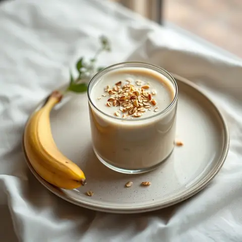 Banana oat smoothie. AI-generated photo.