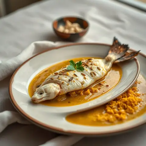 Ilish bhapa. AI-generated photo.