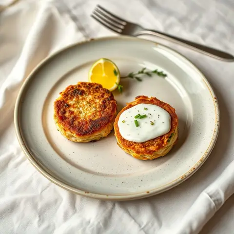 Salt-fish cakes. AI-generated photo.