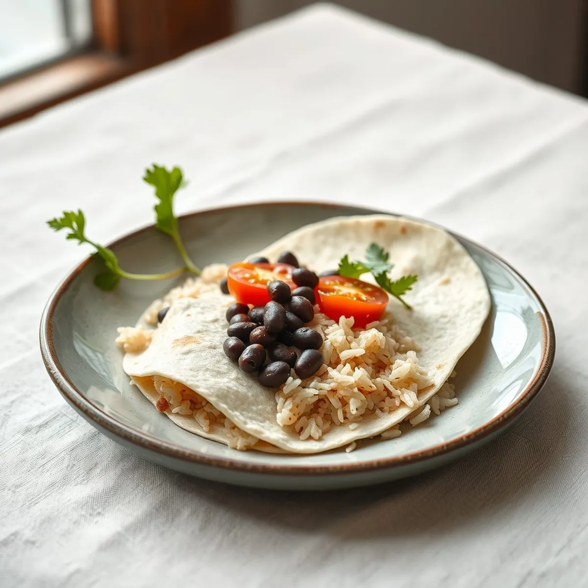 AI-generated photo Bean and rice wrap. AI-generated photo.