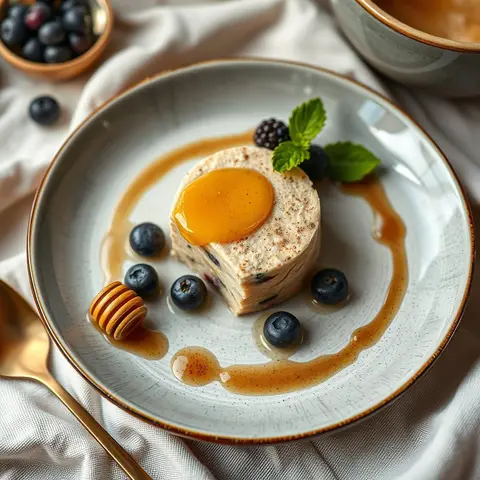Berry rye dessert. AI-generated photo.