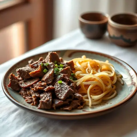 Shredded beef seswaa. AI-generated photo.