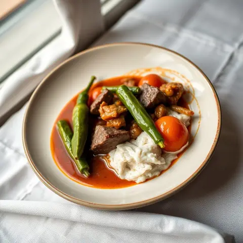 Okra sauce. AI-generated photo.