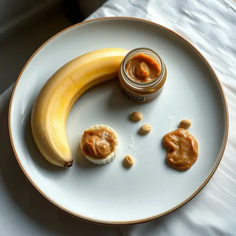 Banana and peanuts. AI-generated photo.