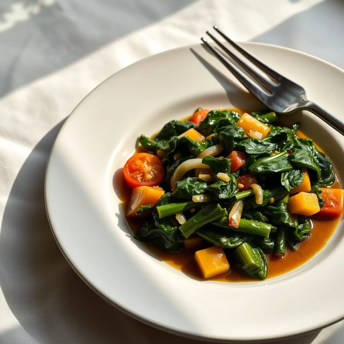 AI-generated photo Imboga · stewed greens. AI-generated photo.