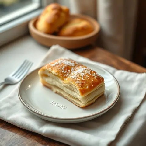 Simple butter pastry. AI-generated photo.