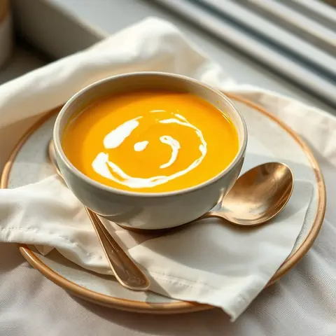 Butternut Ginger Soup. AI-generated photo.