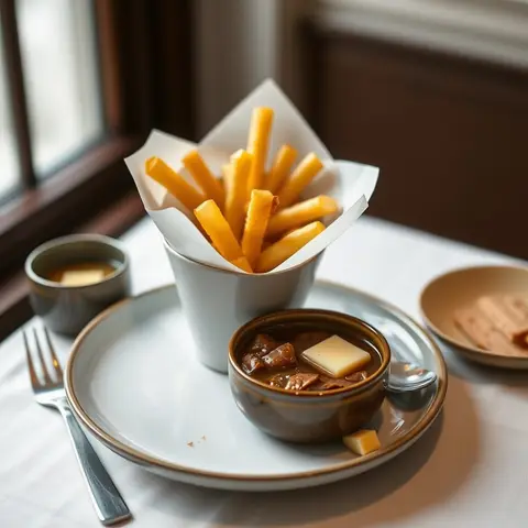 Poutine. AI-generated photo.
