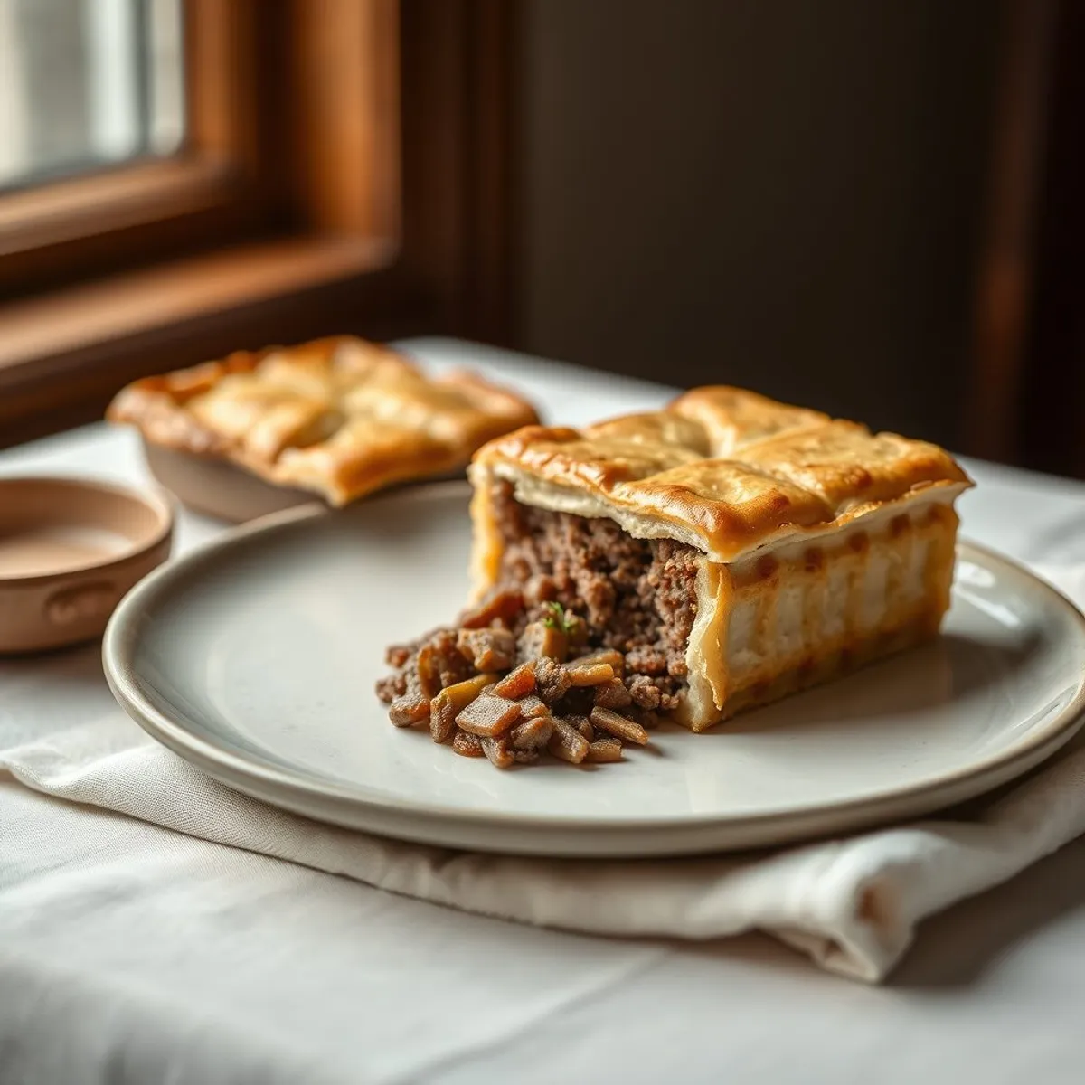 AI-generated photo Tourtière. AI-generated photo.