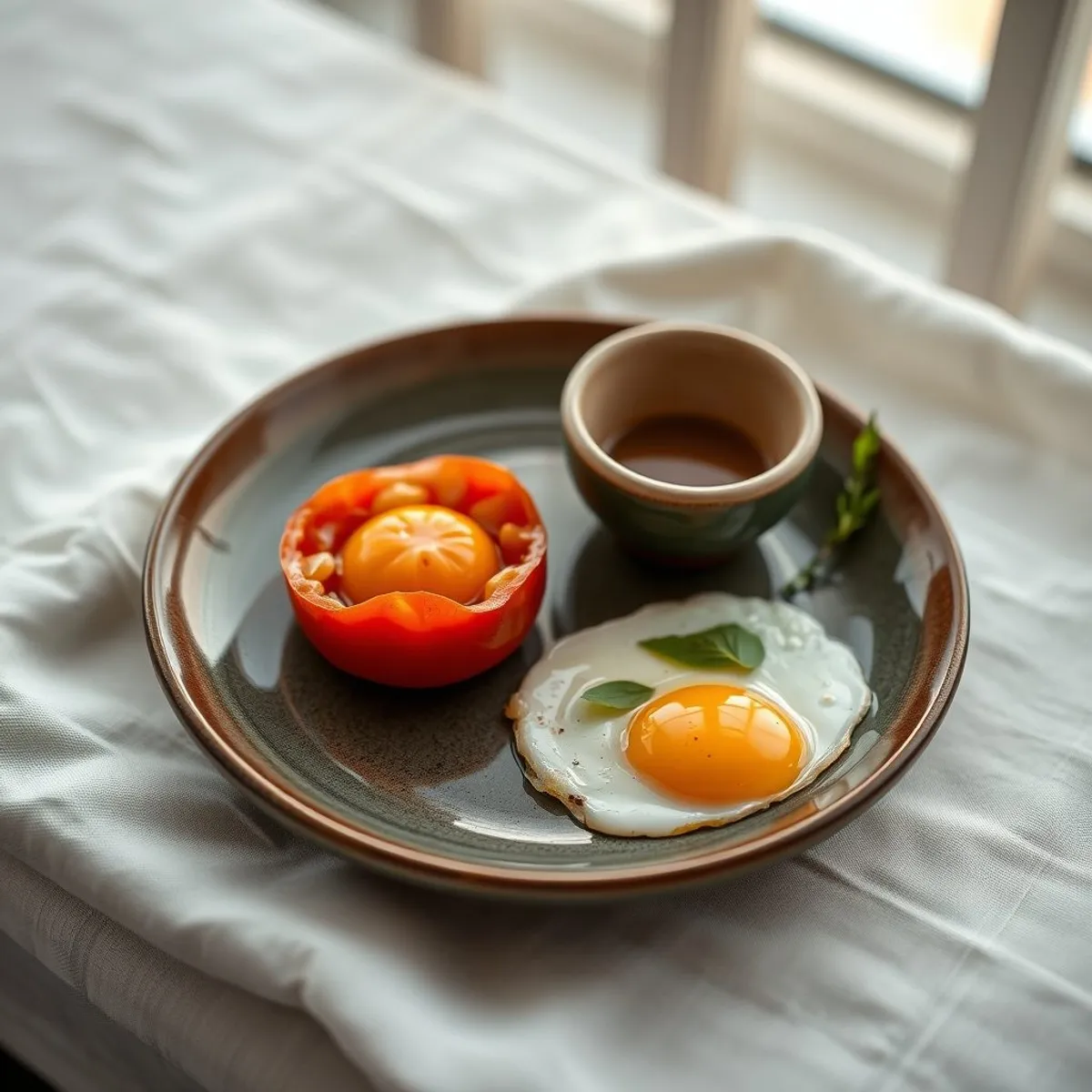 AI-generated photo Eggs and tomato. AI-generated photo.