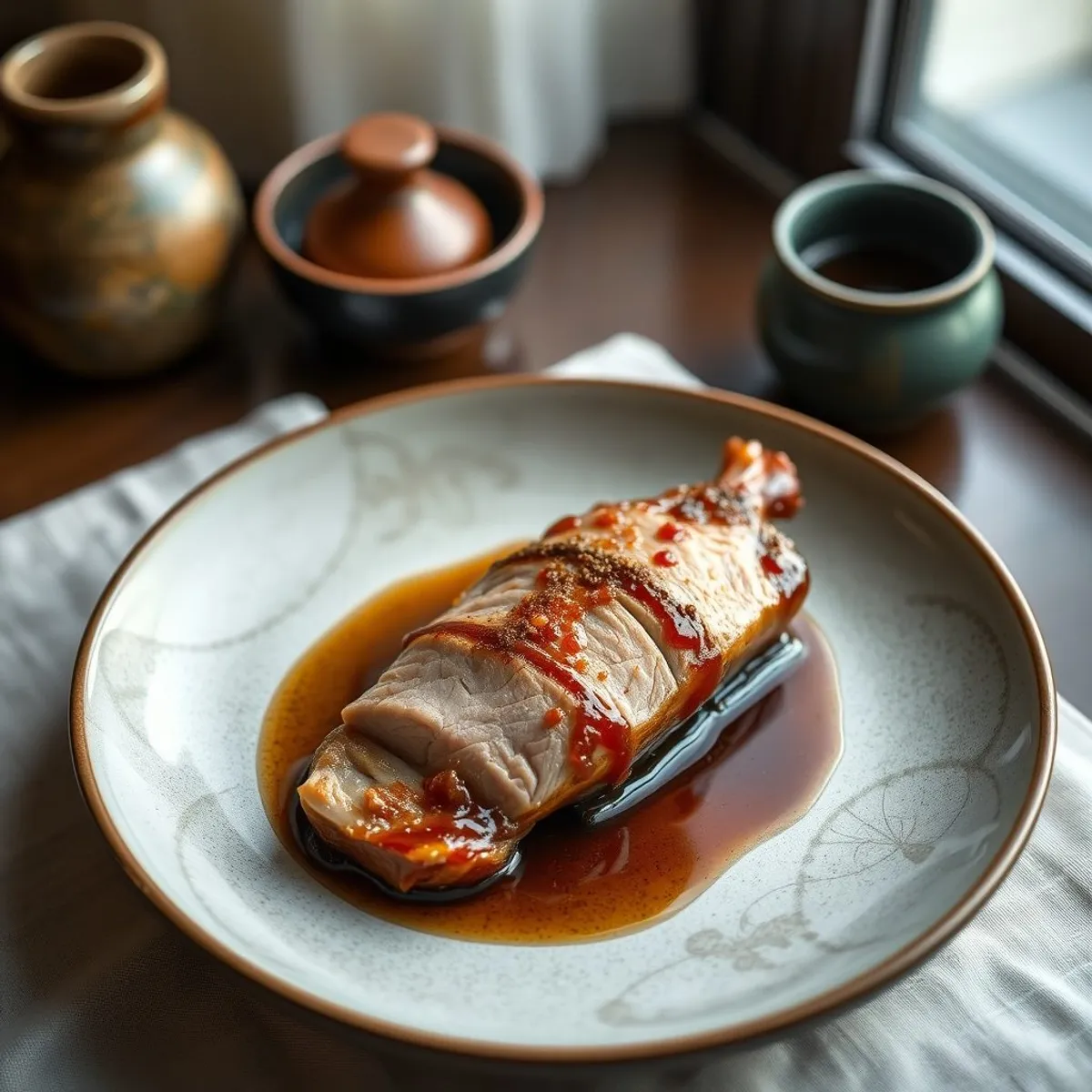 AI-generated photo Five-spice roast duck. AI-generated photo.