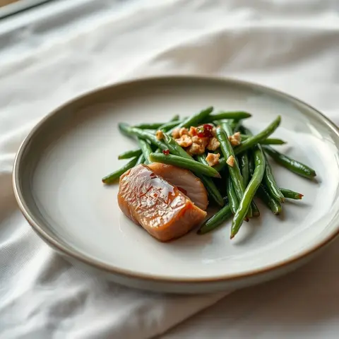 Doubanjiang green beans. AI-generated photo.