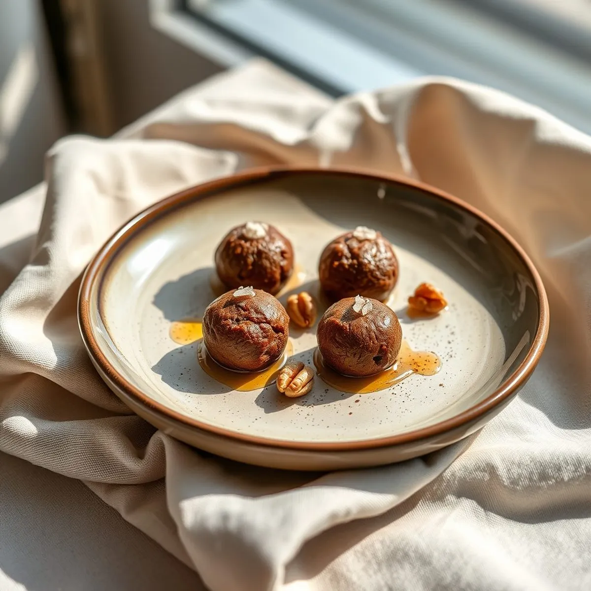 AI-generated photo Cocoa honey bites. AI-generated photo.