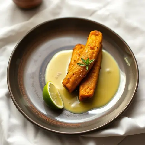 Fried plantain. AI-generated photo.