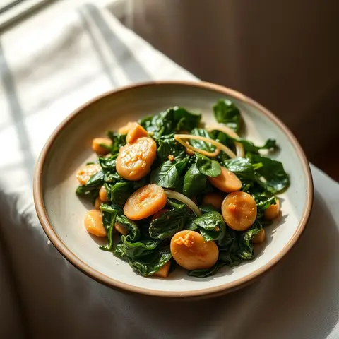 Saka-saka · peanut greens. AI-generated photo.
