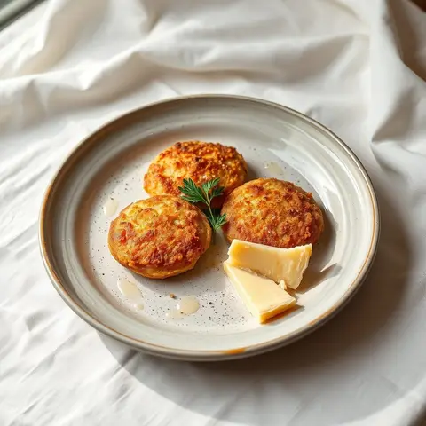 Fried cheese. AI-generated photo.