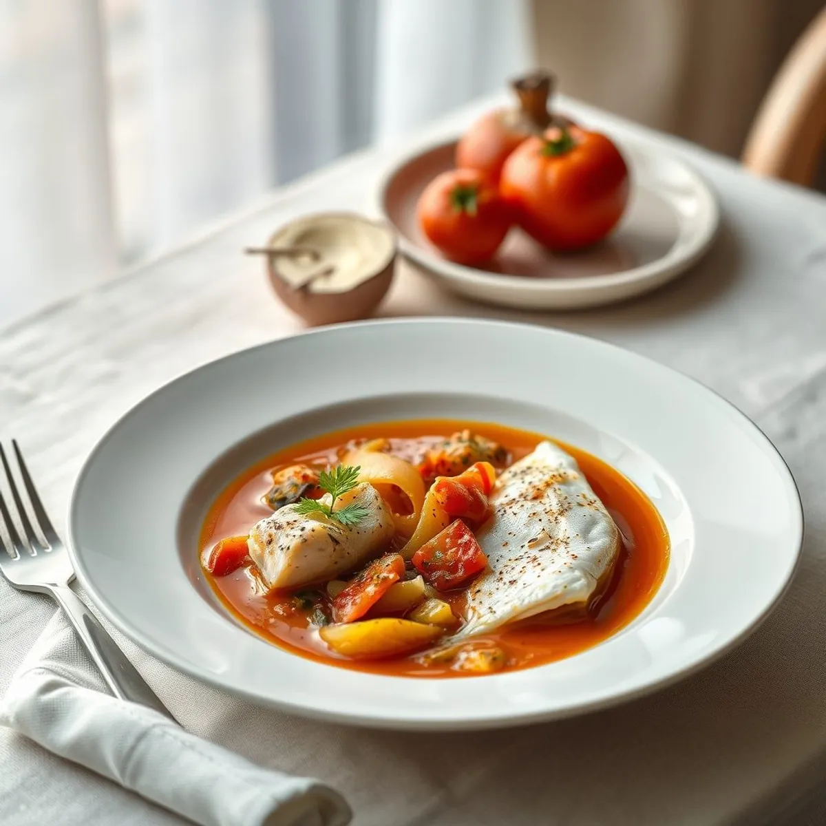 AI-generated photo River fish stew. AI-generated photo.