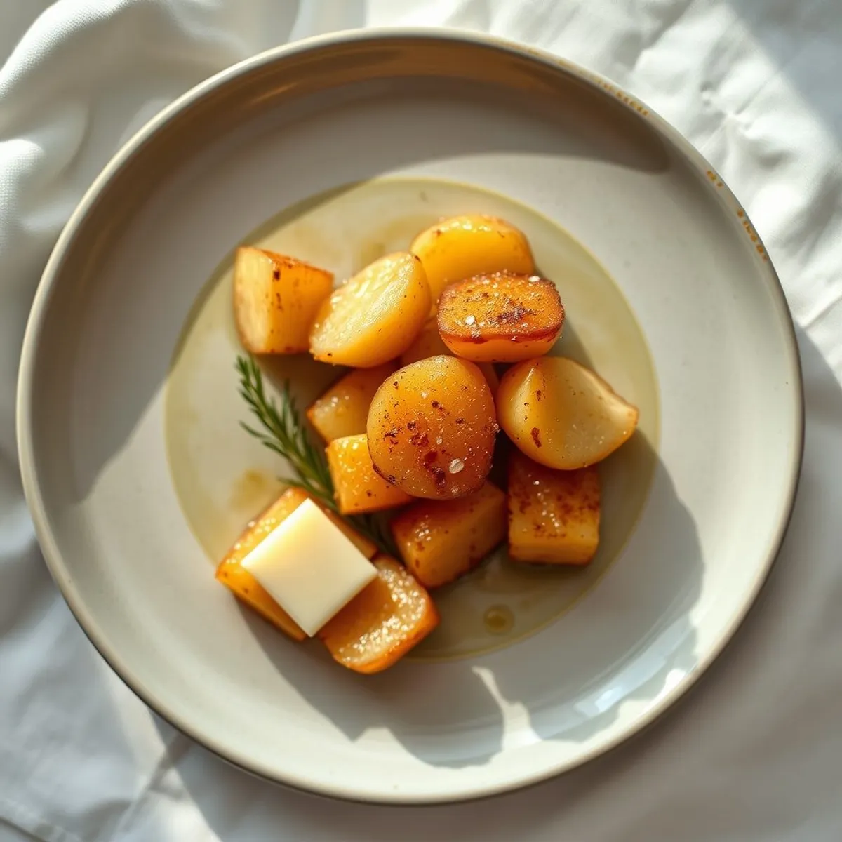 AI-generated photo Burnt sugar potatoes. AI-generated photo.