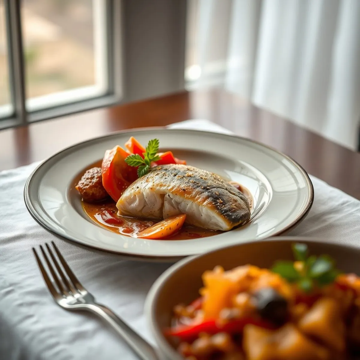 AI-generated photo Guiso de pescado. AI-generated photo.