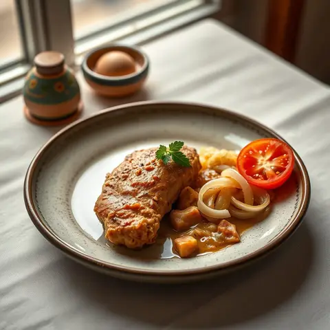 Peanut chicken. AI-generated photo.