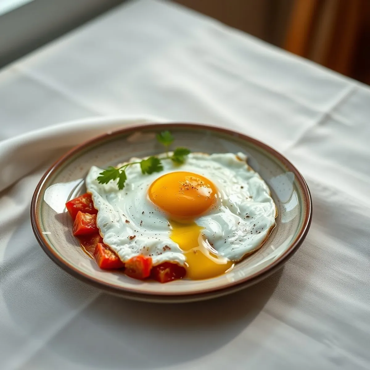 AI-generated photo Eggs with tomato. AI-generated photo.