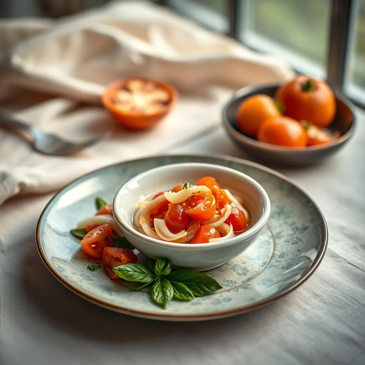 AI-generated photo Tomato salad. AI-generated photo.
