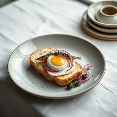 Sprat sandwich. AI-generated photo.