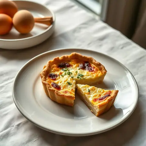 Quiche Lorraine. AI-generated photo.