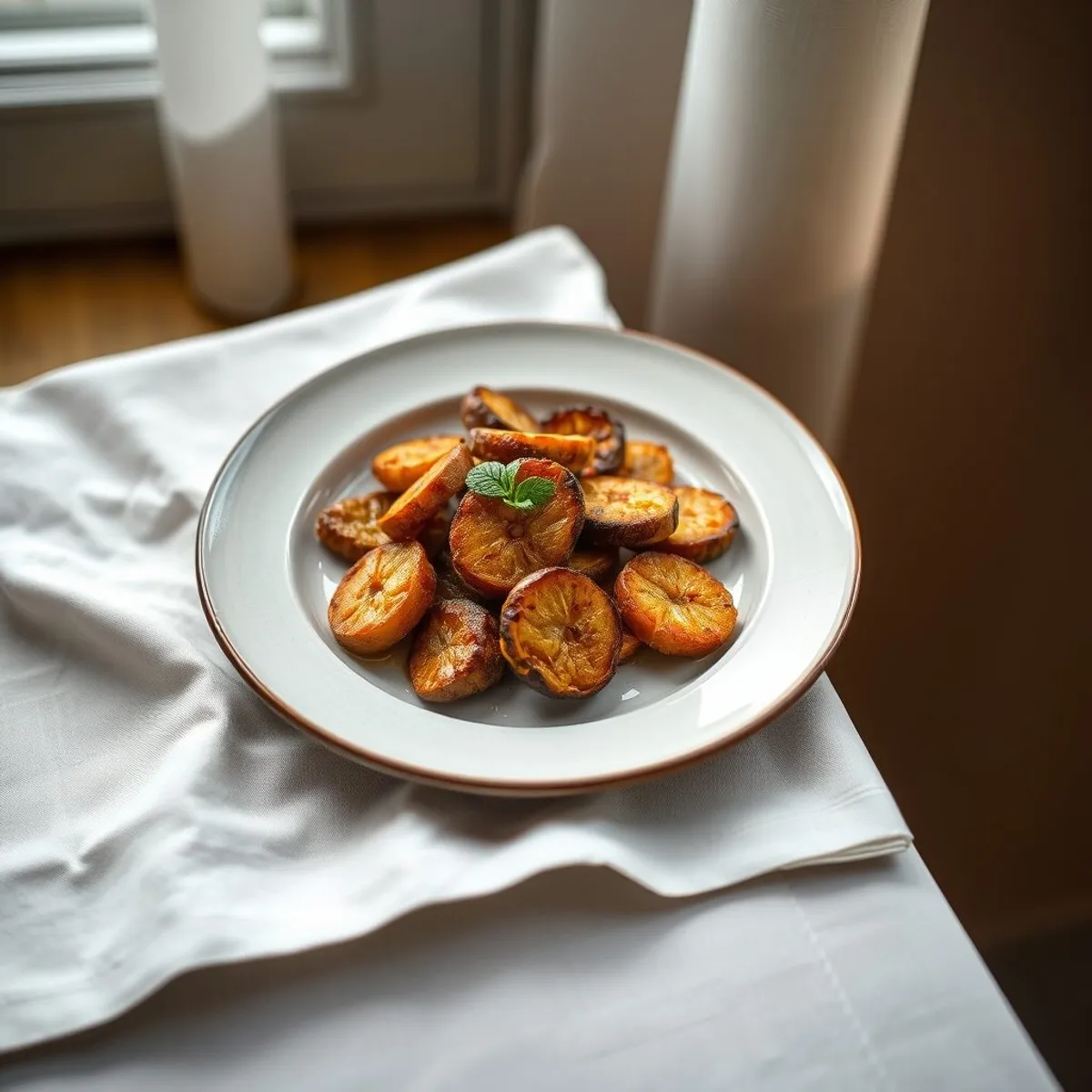 AI-generated photo Spiced fried plantain. AI-generated photo.