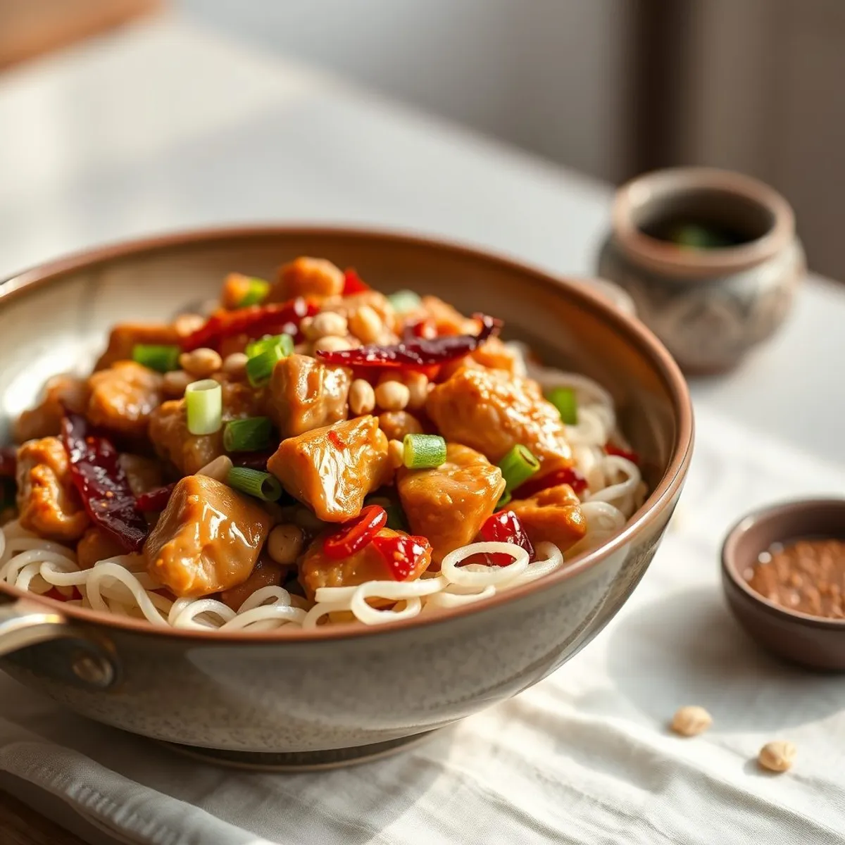 AI-generated photo Gong Bao Chicken. AI-generated photo.