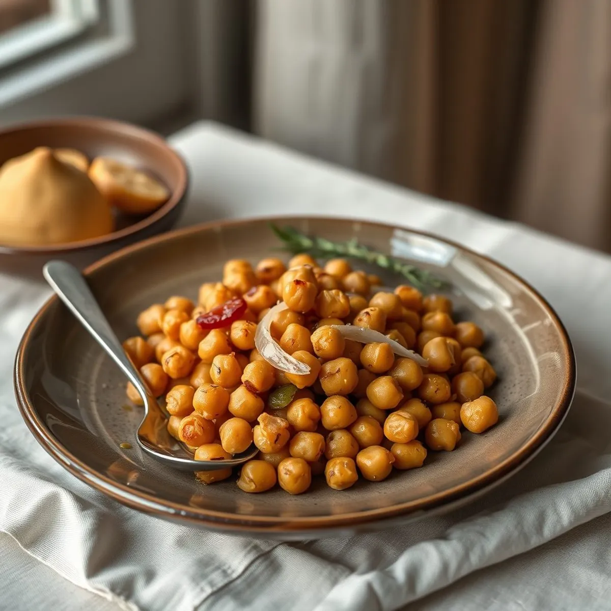 AI-generated photo Baked chickpeas. AI-generated photo.
