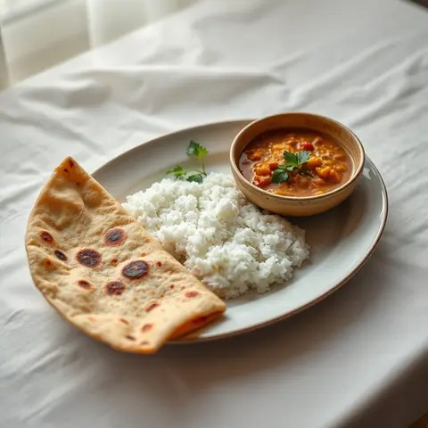Dhal and roti. AI-generated photo.