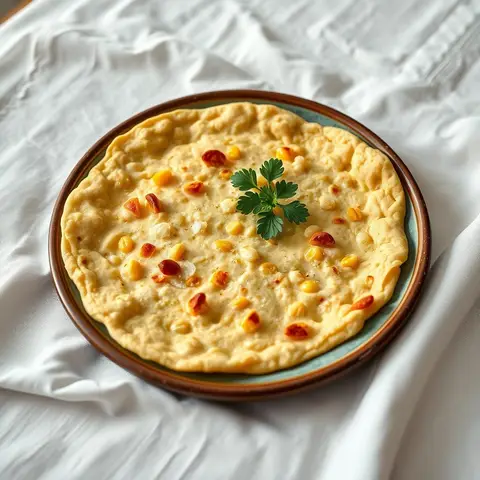 Corn flatbread. AI-generated photo.