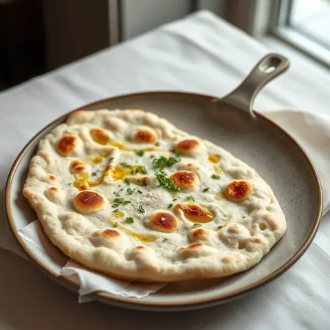 Skillet flatbread. AI-generated photo.