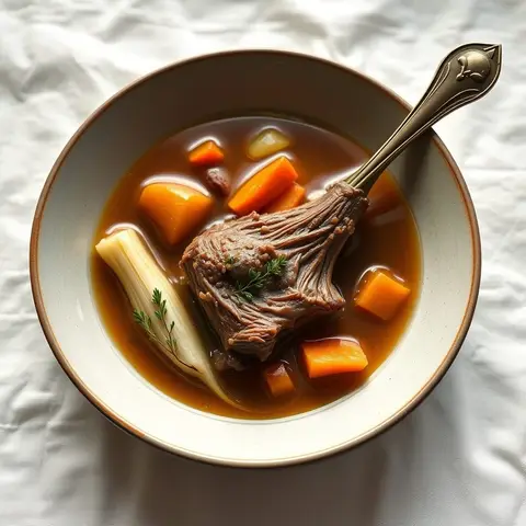 Icelandic lamb soup. AI-generated photo.