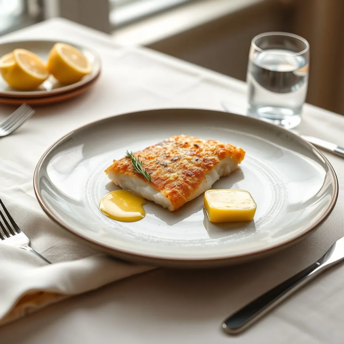AI-generated photo Pan-fried haddock. AI-generated photo.