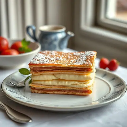 Millefeuille. AI-generated photo.