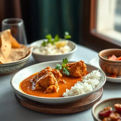 Butter chicken. AI-generated photo.
