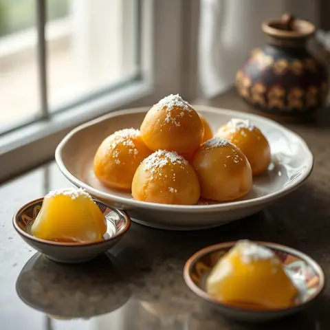 Gulab jamun. AI-generated photo.
