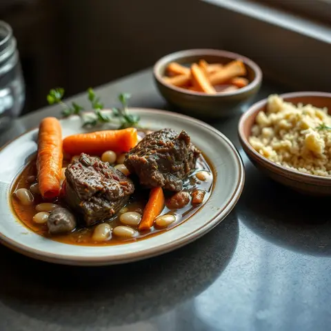 Oxtail stew. AI-generated photo.