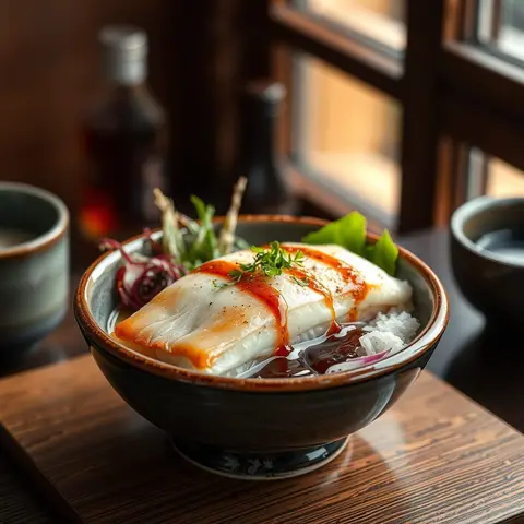 Unagi donburi. AI-generated photo.