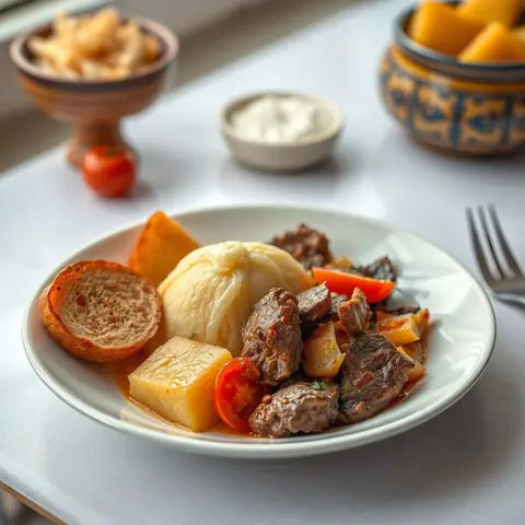 Pounded yam. AI-generated photo.