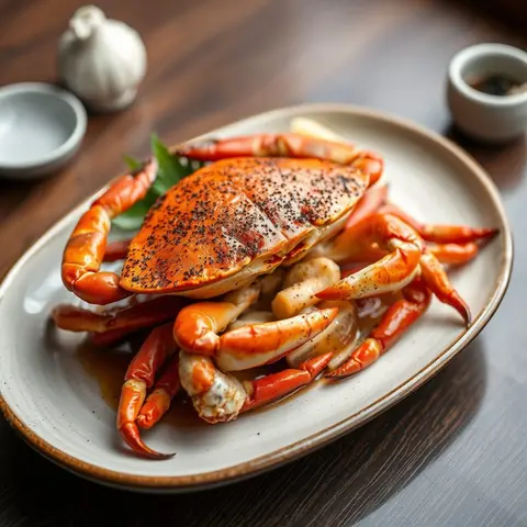 Black pepper crab. AI-generated photo.