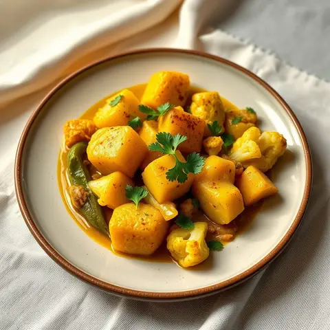 Aloo gobi. AI-generated photo.
